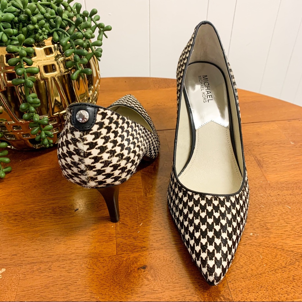 **SOLD** MICHAEL KORS Elisa Houndstooth Heels